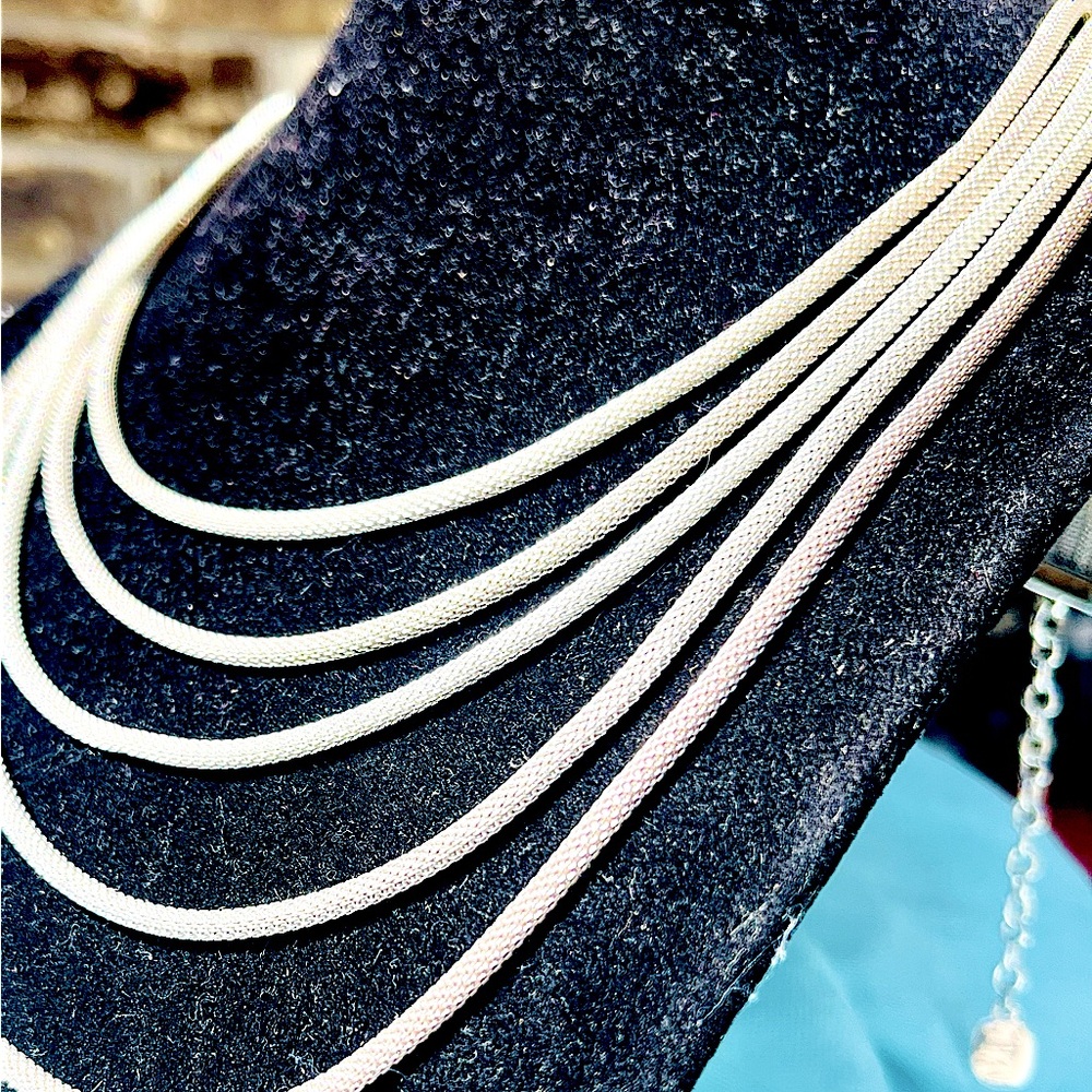 Vintage Ralph Lauren 5 strand silver cable necklace